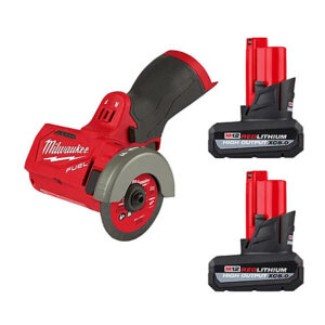 Milwaukee M12 Fuel 3" Compact Cut Off Tool and (2) M12 5 Ah HIGH OUTPUT XC5.0 Battery Pack and $149
