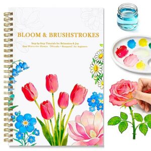 16-Sheet Creazic Floral Watercolor Workbook for Beginners (140-Lb Cold Press Paper)