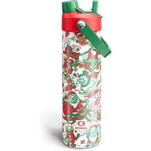 26-oz ENCOOL Stainless Steel Water Bottle w/ Straw & Chug Lid (Asst. Holiday)