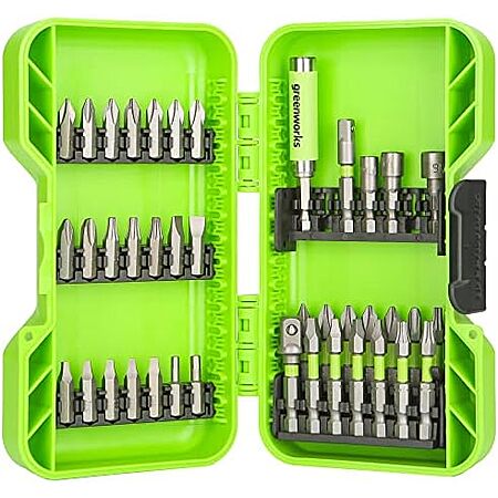 40-Pc Greenworks Impact-Rated Hex Shank Screwdriver Bit Driving Set