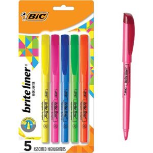 5-Ct BIC Brite Liner Chisel Tip Highlighters (Assorted Colors): 2-Pk $3.40, 1-Pk