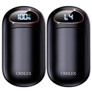 CRISLEX Electric Hand Warmers Rechargeable 2 Pack, 4 Levels Fast Heat, Reusable Hand Warmers with LED Display, Portable Magnetic Pocket Heater $10 AC + Free Shipping