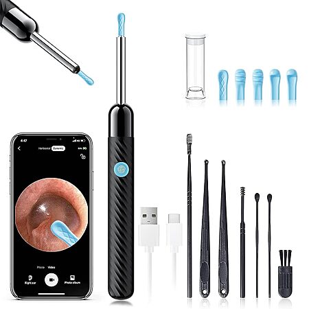 LEIPUT Rechargeable Ear Wax Removal Kit w/ 1080p Camera & Ear Cleaning Tools
