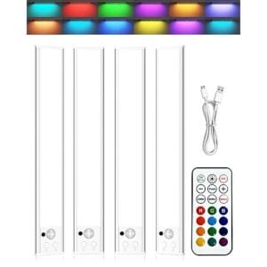 4-Pack Diomart Under Cabinet Motion Sensor Light Indoor w/ 15 Colors & 4 Modes (RGB) $21.99 + Free Shipping w/ Prime or on $35+
