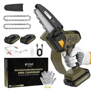 5" VCAN ACTIVE 21V Cordless Brushless Mini Chainsaw w/ 2x 2.5Ah Batteries