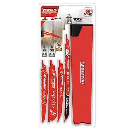 6-Piece Milwaukee 9" 8 TPI Bi-Metal & Carbide Thick Metal Reciprocating Saw Blade Set $9.00 + Free Store Pickup at Home Depot