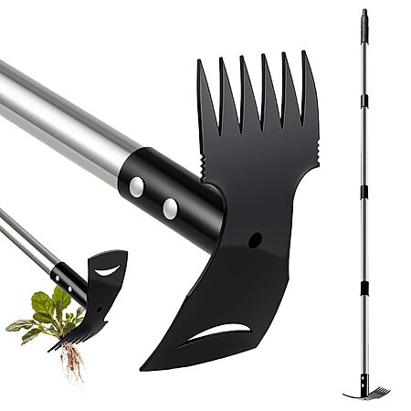 8" 2-in-1 Long Handle Weed Puller Tool w/ 6-Tine Rake & Garden Hoe $9.89 + Free Shipping w/ Prime or on $35+