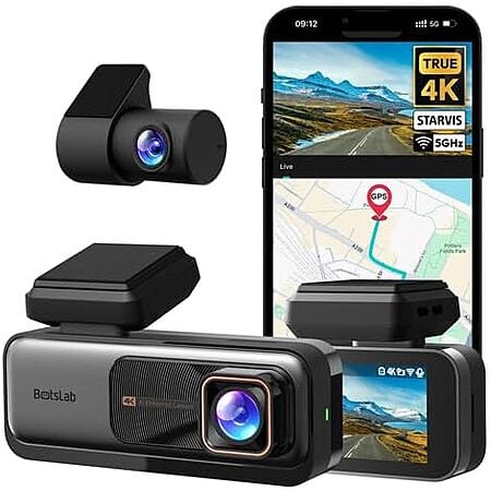 Botslab G980H 4K Front & 2K Rear Dash Camera w/ Sony IMX415 Sensor