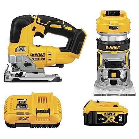 DeWALT 20V MAX XR 2-Tool Brushless Cordless Router & Jig Saw Kit