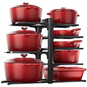 Prime: 8-Tier 15.8" ORDORA Under Cabinet Adjustable Pots & Pans Organizer (Black)
